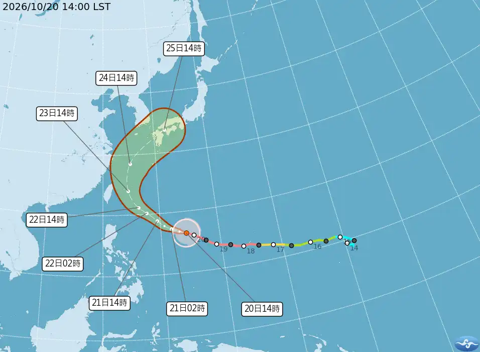 強颱薔琵路徑轉北、登台機率下降 週五最接近台灣全台防風雨